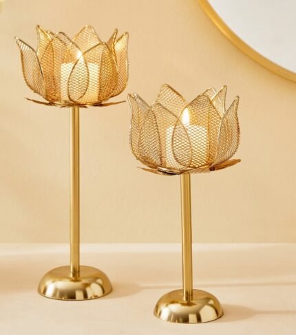 Majestic Lotus Candle Holders