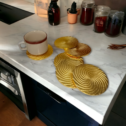 Wind Circle Shape Coaster Set - 6