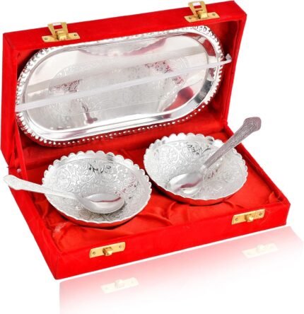 Silver Bloom Bowls Set
